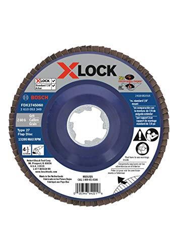 Bosch FDX2745060 4-1/2 In. X-LOCK Arbor Type 27 60 Grit Flap Disc