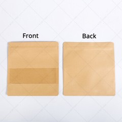 Assorted Sizes Kraft Paper Mylar Flat Zip Lock Bag w/ Clear Rectangle Window K05