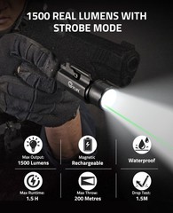 CVLIFE 1500 Lumens Laser Light Combo for Pistol, Green