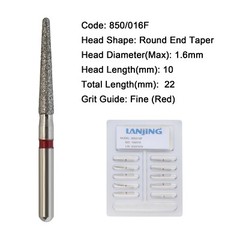 Dental Diamond Bur 850/016F 856/016C Round End Taper FG High Speed Friction Grip