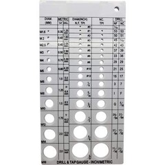 Screw Thread Gauge | Metric And SAE | Recommends Drill Bit & Tap Size (BCP675)