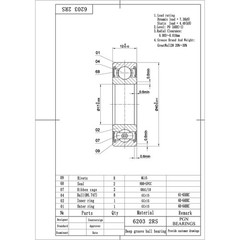 PGN (4 Pack) 6203-2RS Bearing – Lubricated Chrome Steel Sealed Ball Bearing -…