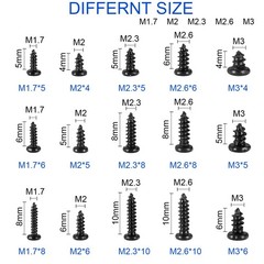 750 Pcs Small/Micro/Tiny/Mini Self-Tapping Screws, M1.7-M3 Phillips Pan Head,…