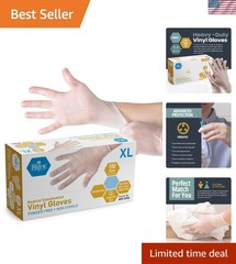 Versatile X-Large Disposable Vinyl Gloves, Powder-Free, Pack of 100 for Safety