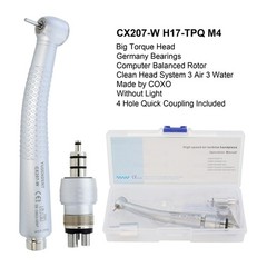 COXO Dental High Speed Handpiece 4 Hole 3 Water Spray Quick Coupling CX207-W H17