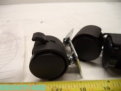 QTY=4: TWIN CASTER WHEEL’S 2 LOCKING 2-1/4″H X 1-1/2″OD PLATE 1-1/2″ W X 1-1/2″L