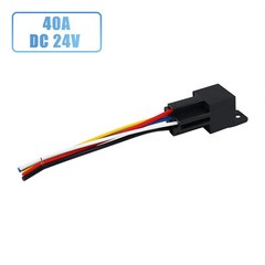 Universal 24V 40A SPDT Car Relay 5 Pin 5 Wires w/ Harness Socket Plug Pack of 5