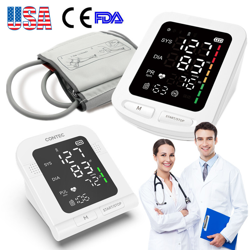 Digital Arm Blood Pressure Monitor BP Cuff LED Heart Rate Machine Tester USA New