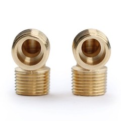 U.S. Solid 2pcs Brass Barstock Street Elbow Pipe Fitting, MNPT 3/8″ x MNPT 3/8″