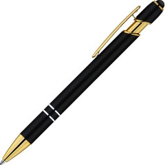LINFANC 12 Pack Black Gold Ballpoint Pen 1 Count (Pack of 12), gold