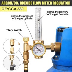 Mig Tig Flow Meter Regulator Argon CO2 Gas Welder Welding Weld Regulator Gauge