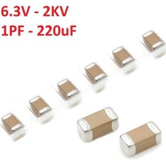 50PCS 6.3V 10V 16V 25V 35V 50V 100V 2KV 1206 SMD Capacitors Range 1PF to 220uF