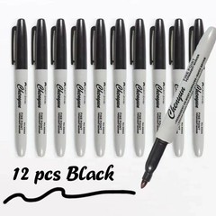 12pcs Black Permanent Marker Pens Fine Tip Waterproof Quick Dry Ink-USA