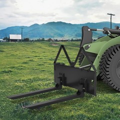 46″ Heavy-Duty Tractor Pallet Forks, 3200lbs Quick-Attach Skid Steer Loader Fork