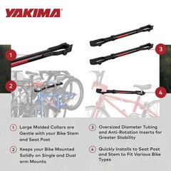 Yakima TubeTop Hitch Mounted Bike Rack with Seat Post Mounting Type, 2 Pack