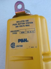 BRAND NEW P&H 596 4-BUTTON PENDANT PUSHBUTTON CRANE HOIST CONTROL STATION
