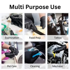 Heavy Duty 6 Mil Black Nitrile Gloves Powder-Free Latex-Free Disposable 1000 Pcs