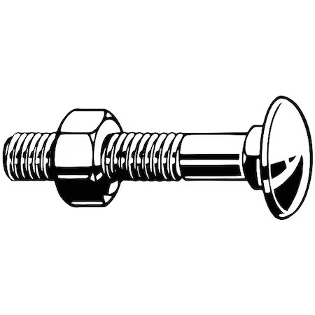 Carriage Bolt, Square Neck, M8x1.25, 40 Mm L, Steel, Class 4.6, Zinc Plated,