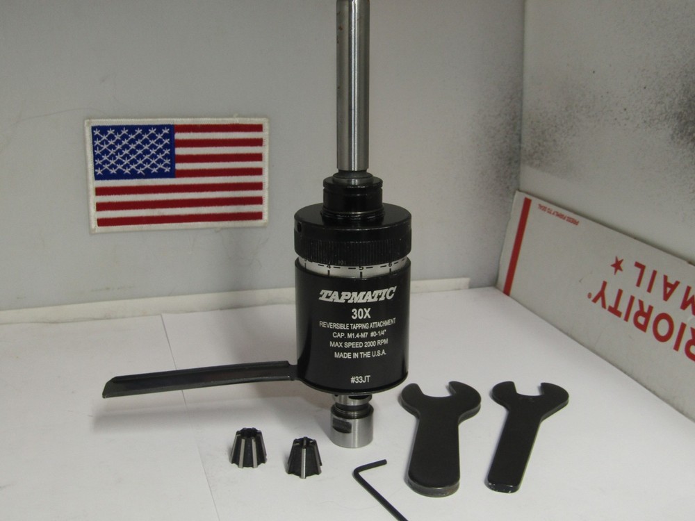 Tapmatic 30X Reversible Tapping Attachment, 1/2″ Shank, 2 collets, Wrenches