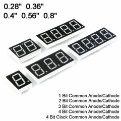 0.28/0.36/0.4/0.56/0.8″ Red led Display 7 Segment Common Cathode/Anode 1-4 Digit