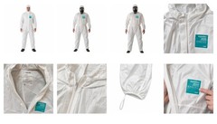 1 Pack Tyvek Coverall Bunny Suits With Hood Elastic Wrists and Ankles ALL SIZES