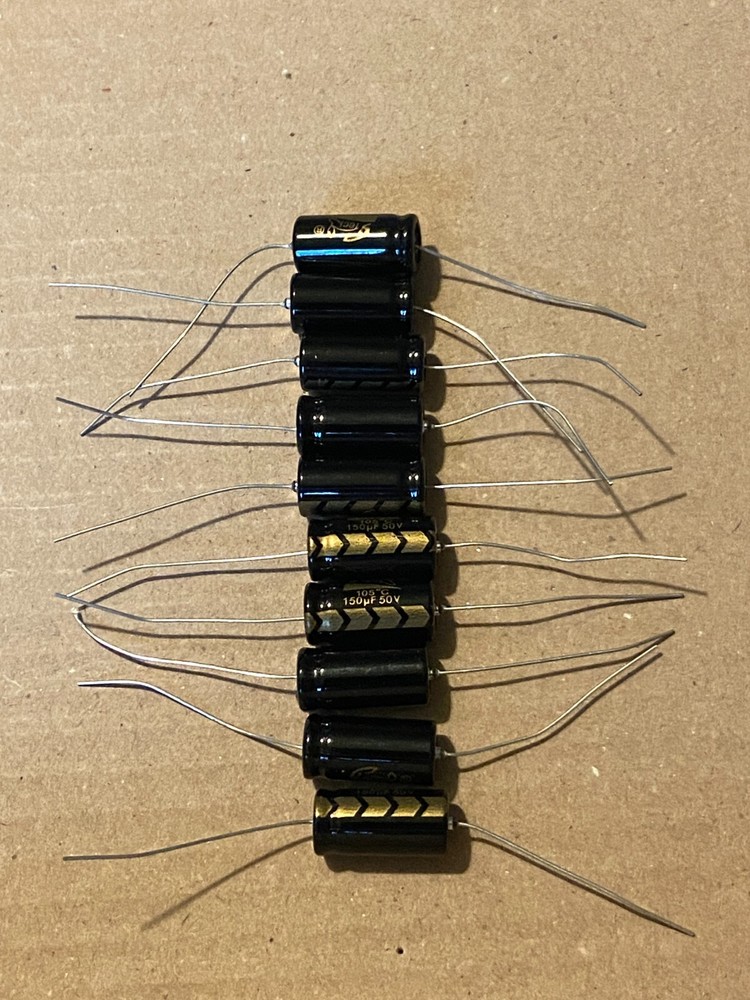 10pc Electrolytic Capacitor Axial 2000hr +105℃ 150uF 50V φ10x20mm Supertech