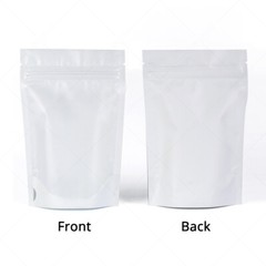 Multi-Size Matte Clear White Mylar Stand up Zip Lock Bag Pouch w/ Tear Notch W02