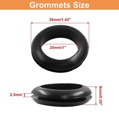 12PCS 25mm Rubber Grommets Wire Hole Protectors Cable Insulation 1 Inch ID