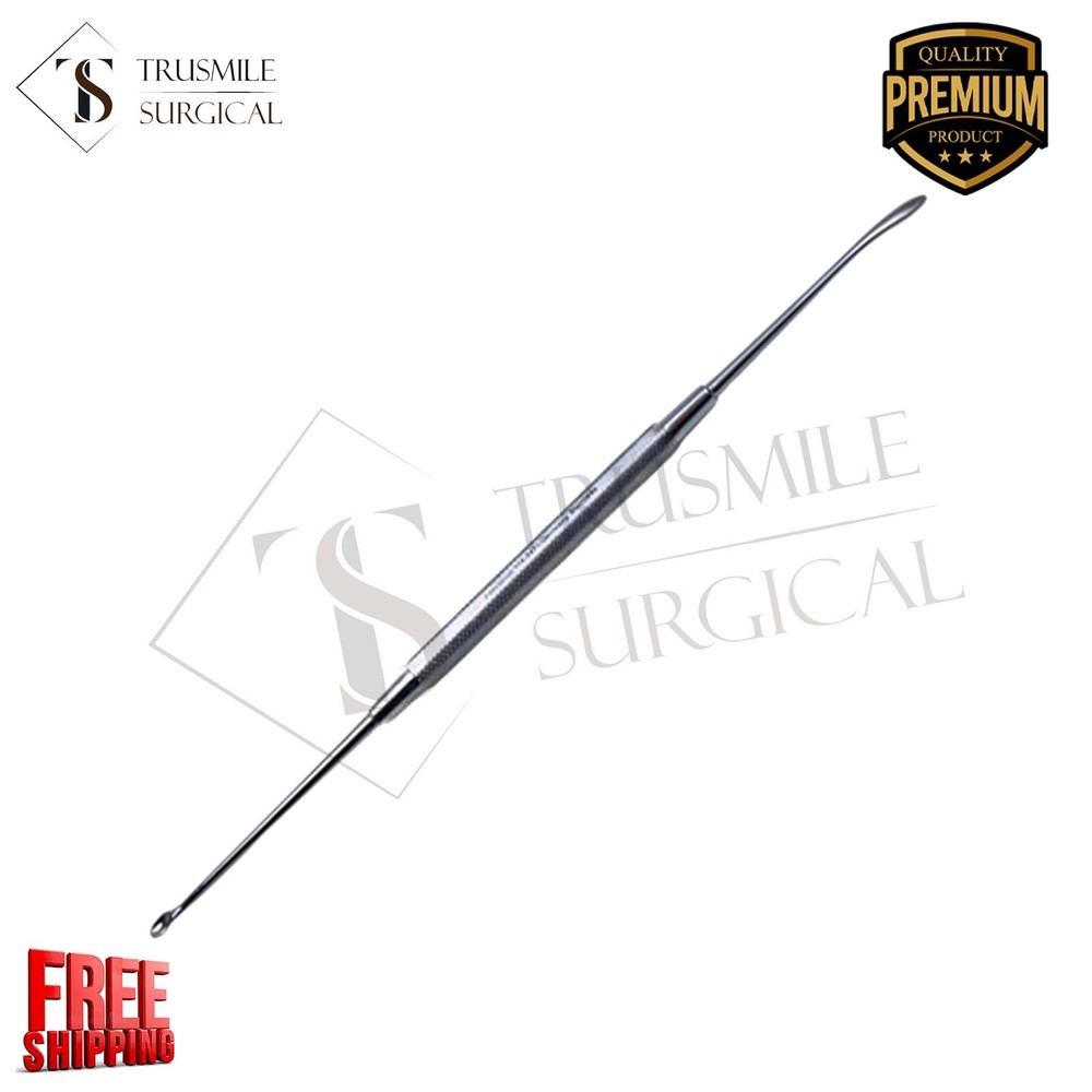 Dunning Elevator and Curette, Double Ended, 3mm x 5mm Cup, 3mm Blade