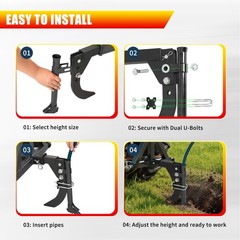 Pipe Layer Attachment for 3-Point Ripper Hitch Lawn Trencher Subsoiler Tractor