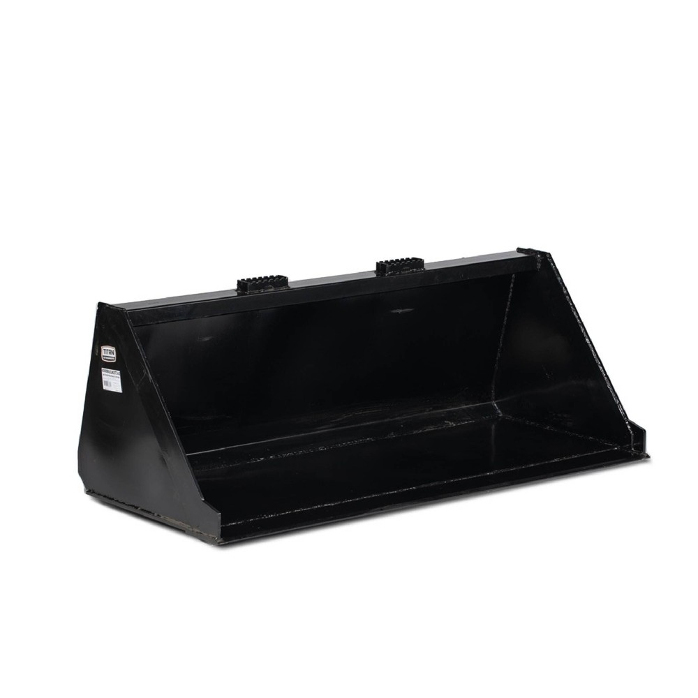 Titan Attachments 60″ Skid Steer Dirt Bucket V2, 1/8″ Thick Structural Steel