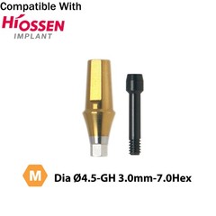 Dental Mini Straight Transfer Abutment Hex Fits Hiossen Osstem Ø4.5mm Platform