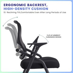 BROBRIYO BRY-001-01 Stackable Folding Chair with Ergonomic Mesh Back, Padded