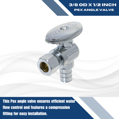 40 Pcs. 1/2″ Pex X 3/8″OD Comp. Angle Valve, Lead Free Brass, Pex Angle Valve