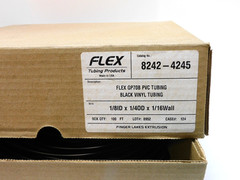FLEX GP70B PVC TUBING 8242-4245 100 FT 1/8 ID X 1/4 OD X 1/16 WALL BLACK VINYL