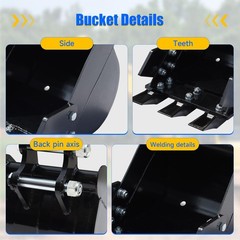 11.8in Digging Bucket Attachments for Mini Excavator, 300mm Trench Buckets wi…