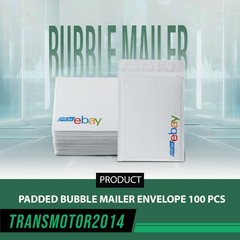 100 Pieces Padded Bubble Mailer Envelope White With Color Logo