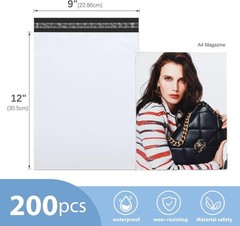 Reliable 9×12 Poly Mailers 200 Pack – Waterproof, Durable Shipping Envelopes