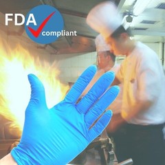 Disposable Blue Nitrile Medical Examination Gloves, Latex Free, Powder Free