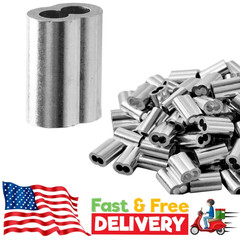 1/8″ (3Mm) Aluminum Crimping Loop Sleeve for Wire Rope, Cable Ferrule (100Pcs)..