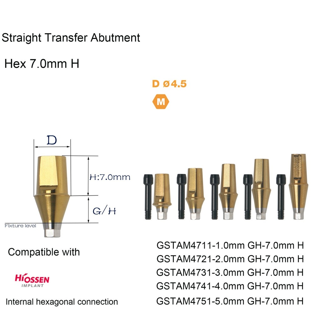 US Dental Hiossen/DIO UR II/Neo Biotech Mini/Regualr Straight Transfer Abutments