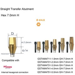 US Dental Hiossen/DIO UR II/Neo Biotech Mini/Regualr Straight Transfer Abutments