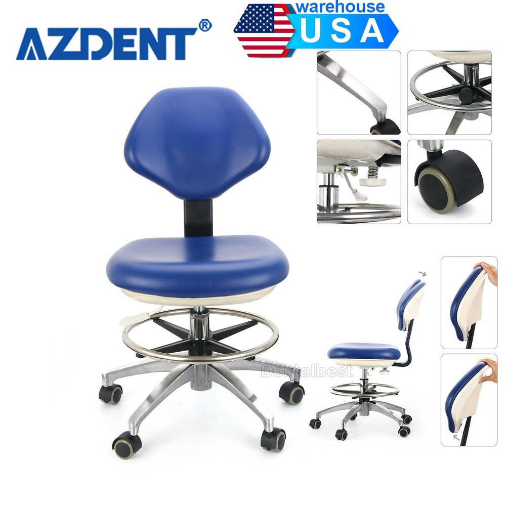Dental Medical Doctor Assistant Stool Mobile Chair PU Leather Adjustable Height