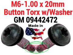 (5Pcs) M6-1.00 x 20mm Button Screw , torx, Thread Seal.GM 09442472