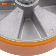 4 Pcs 8″ Aluminum Core Industrial Casters Caster Wheel With Brake 6000lbs Orange