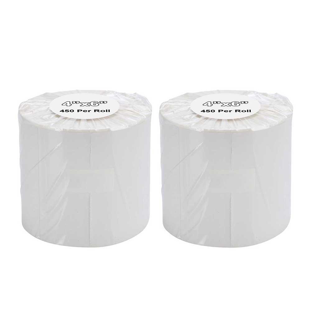2 Rolls 4×6 Direct Thermal Shipping Labels 450/Roll For Zebra Eltron 2844 ZP-450