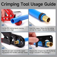 iCrimp 1/2 and 3/4-inch Combo Pex Pipe Crimping Tool for Copper Ring with Gau…