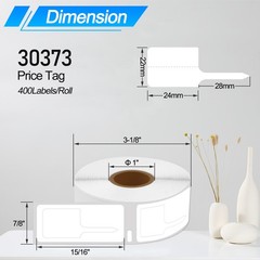 6Rolls 400 Price Tag Jewelry Labels Rat Tail 30373 for Dymo LabelWriter 320