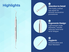 Dental Excavator Double Ended 1.5mm & 2mm Set of 3 Restorative Endodontic ARTMAN