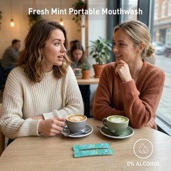 Mouthwash Travel Size Portable Packets to Go, Alcohol & Fluoride Free Fresh M…